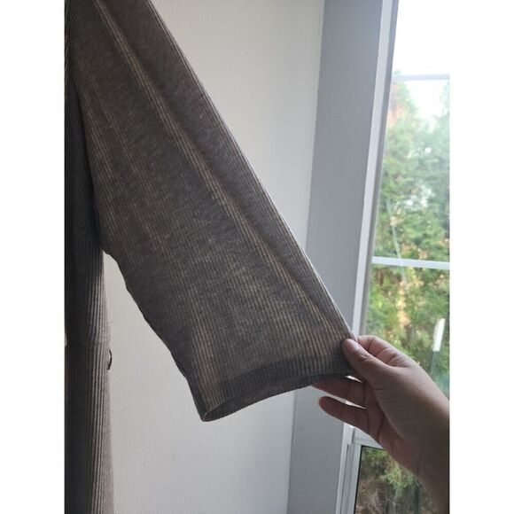 Catherine's Women Taupe Grey Ribbed Knit A-Line Knee Length Dress w/Belt size 3X - Picture 4 of 10